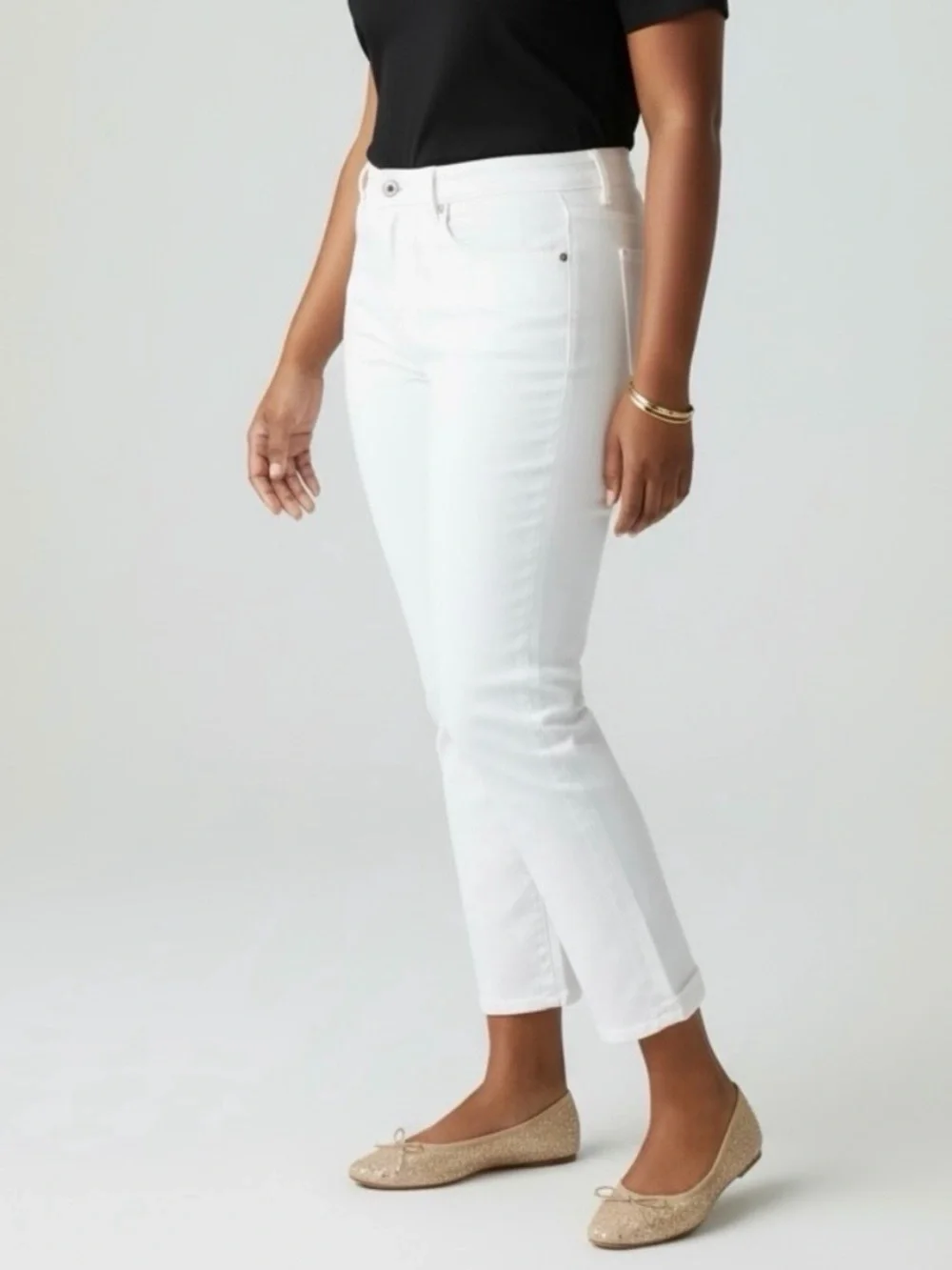 New Talbots White Jegging Crop 18W Plus High-waist Slimming Panel
